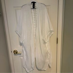 Rachel Zoe White Kimono with Lace Detail